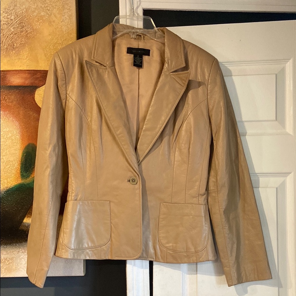 Leather Blazer Tan
